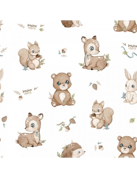 Bonjour Cherie Kokon niemowlęcy bawełniany Las Minky Beige