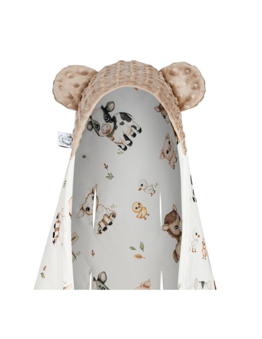 Bonjour Cherie Kocyk bambusowy do fotelika samochodowego 90/90 Farma minky Beige