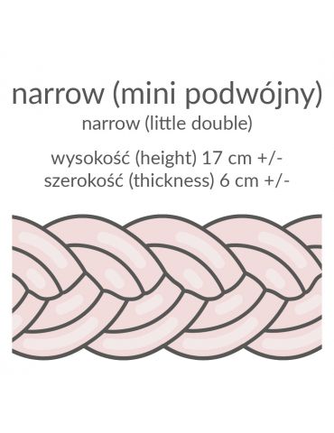 Lulumi Warkocz ochraniacz do łóżeczka Narrow 300 cm Różowy