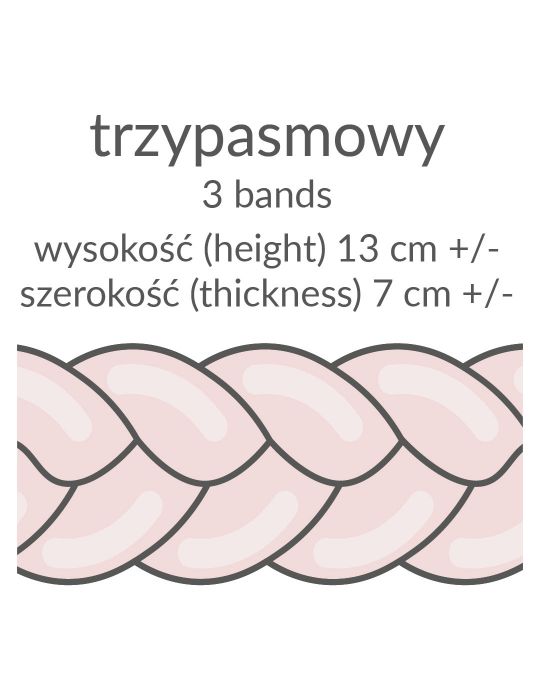 Lulumi Warkocz ochraniacz do łóżeczka 3 pasmowy 200 cm Mocha