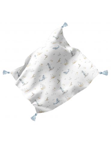 Lulumi Otulacz bambusowy z chwostami 100x100 Marine