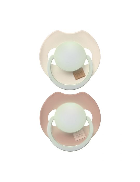 Lovi Smoczek silikonowy dynamiczny 18m+ Prime Ivory Glow/Blush Glow​ 2 szt.