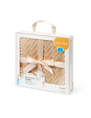 BabyOno Kocyk z wełny merino ciemny beż