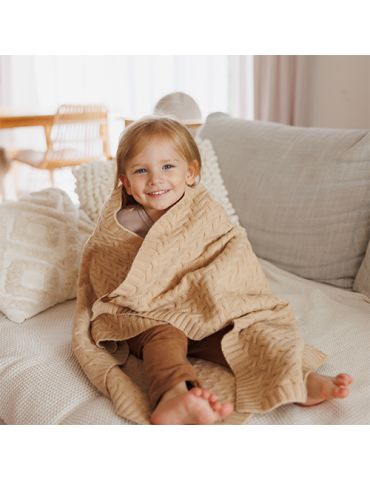 BabyOno Kocyk z wełny merino ciemny beż