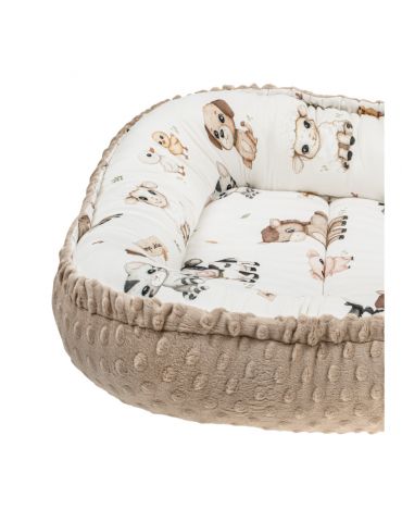 Bonjour Cherie Kokon niemowlęcy bambusowy Farma Minky Beige