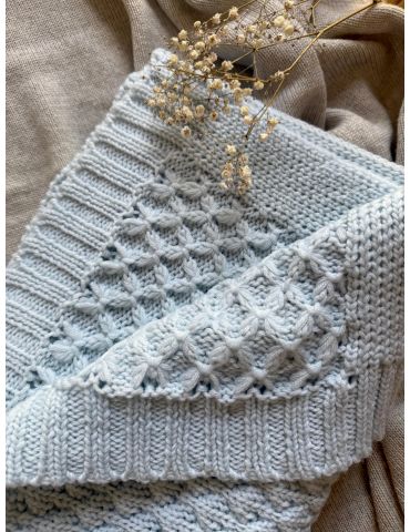 Yosoy Koc dziany 100% merino wool Bubbles Błękitny Yosoy Koc dziany 100% merino wool Bubbles Błękitny