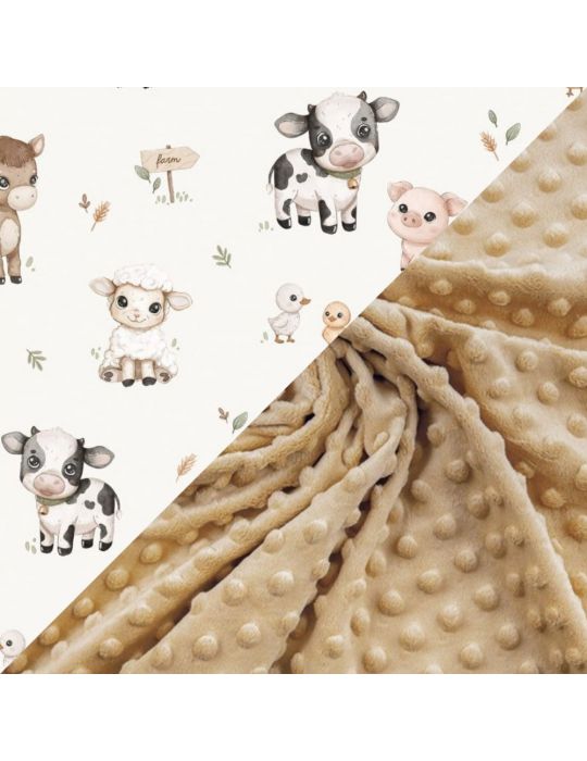 Bonjour Cherie Kocyk bawełniany do fotelika samochodowego 90/90 Farma minky Beige