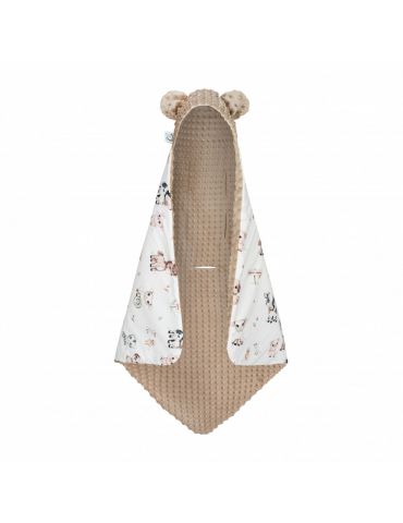 Bonjour Cherie Kocyk bawełniany do fotelika samochodowego 90/90 Farma minky Beige Bonjour Cherie Kocyk bawełniany do fotelika samochodowego 90/90 Farma minky Beige