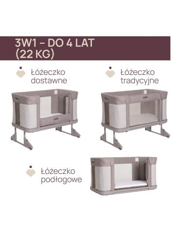 Chicco Łóżeczko Next2Me Forever 3w1 Almond