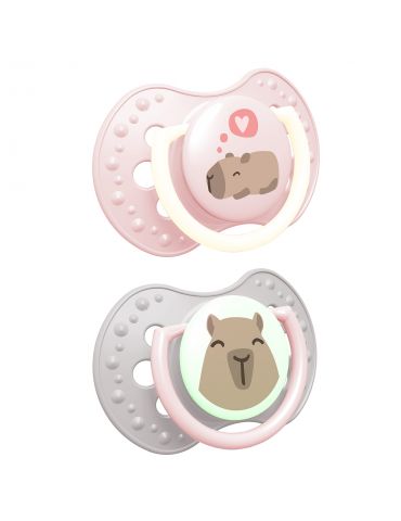 LOVI Smoczek silikonowy dynamiczny 0-6m CapiChill 2szt girl