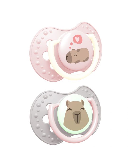 LOVI Smoczek silikonowy dynamiczny 0-6m CapiChill 2szt girl