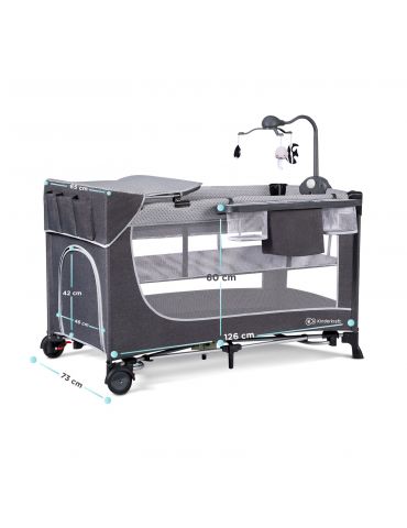 Kinderkraft Łóżeczko turystyczne z akcesoriami Leody szare Kinderkraft Łóżeczko turystyczne z akcesoriami Leody szare