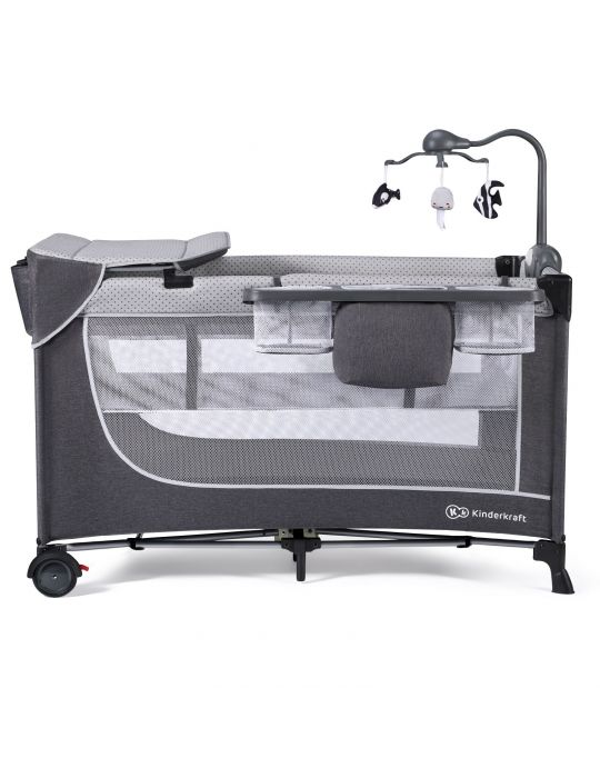 Kinderkraft Łóżeczko turystyczne z akcesoriami Leody szare