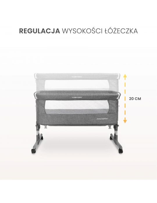 Caretero Łóżeczko dostawne Sleep2gether grey