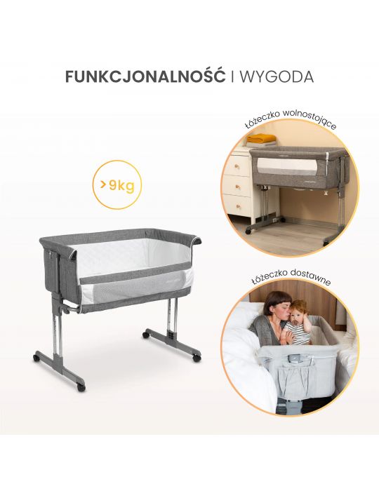 Caretero Łóżeczko dostawne Sleep2gether grey