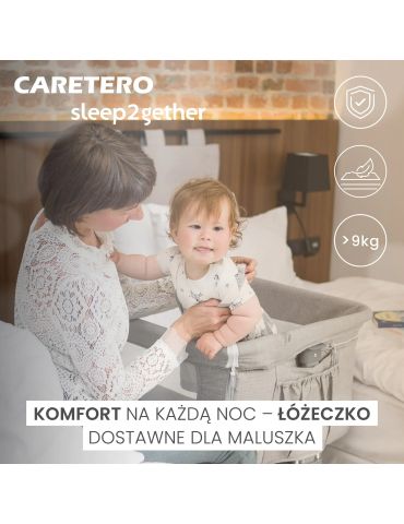 Caretero Łóżeczko dostawne Sleep2gether grey