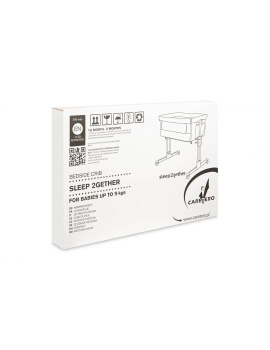 Caretero Łóżeczko dostawne Sleep2gether grey