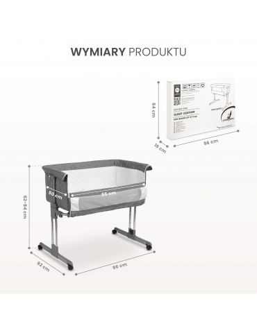 Caretero Łóżeczko dostawne Sleep2gether grey