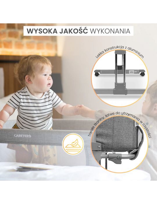 Caretero Łóżeczko dostawne Sleep2gether grey