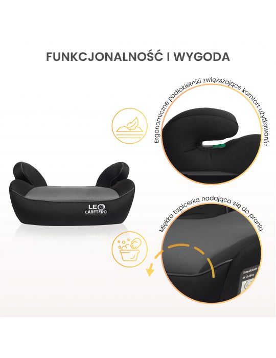 Caretero Leo i-size fotelik samochodowy podwyższenie 125-150cm deep brown