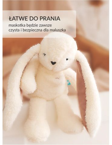 Szumisie Królik 7w1 z lampką i aplikacją Ecru różowe uszka