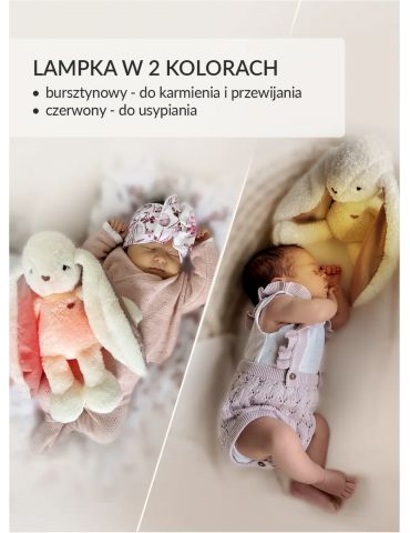 Szumisie Królik 7w1 z lampką i aplikacją Ecru różowe uszka