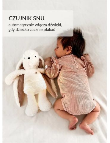 Szumisie Królik 7w1 z lampką i aplikacją Ecru różowe uszka