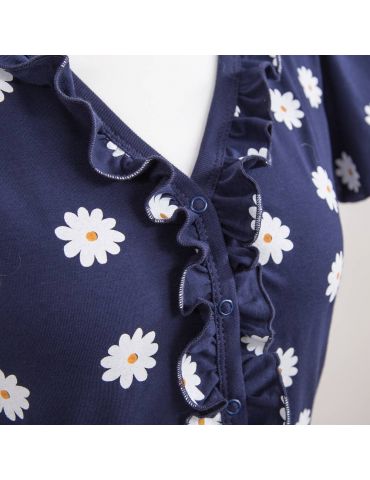 Eevi Koszula Ciążowa i do karmienia Linda granatowa w stokrotki S