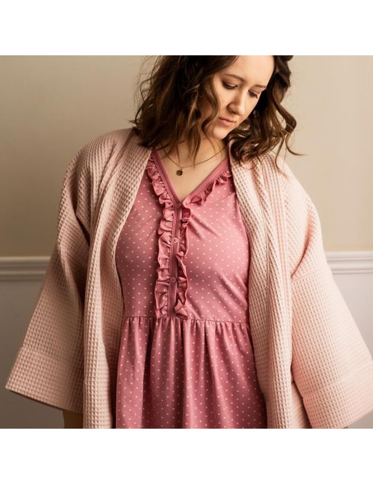 Eevi Koszula Ciążowa i do karmienia Linda różowa w serca L