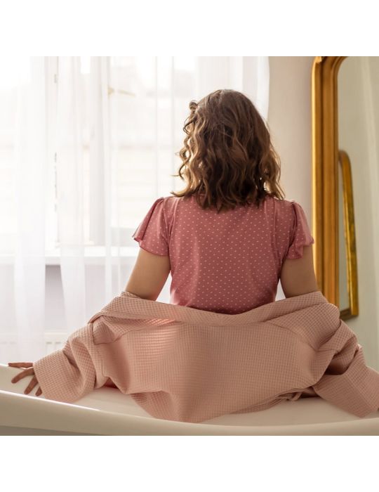 Eevi Koszula Ciążowa i do karmienia Linda różowa w serca L