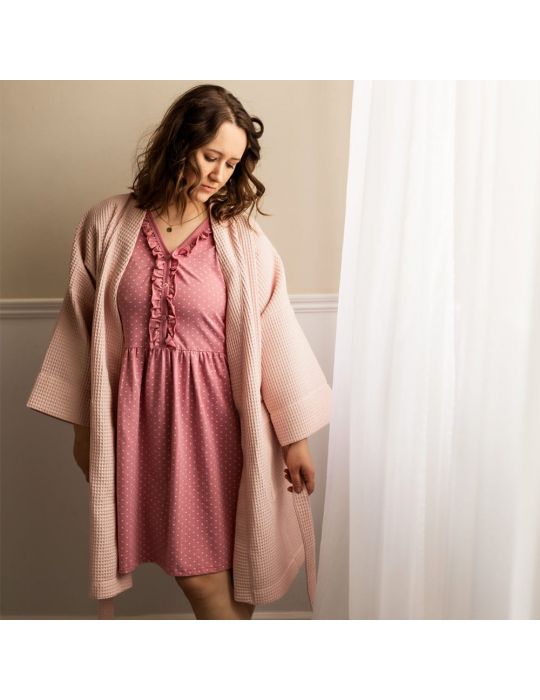 Eevi Koszula Ciążowa i do karmienia Linda różowa w serca L