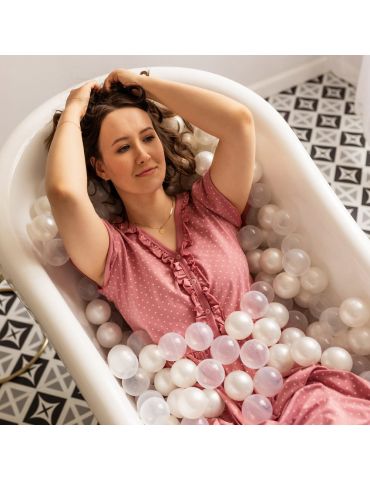 Eevi Koszula Ciążowa i do karmienia Linda różowa w serca XXL