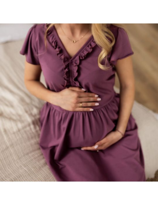 Eevi Koszula Ciążowa i do karmienia Linda winogronowa XL