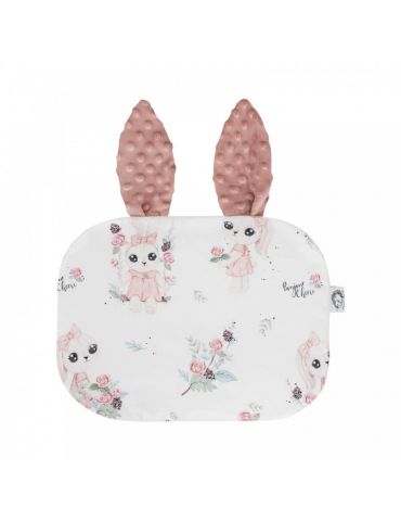 Bonjour poduszka króliczek 25/35 Romantyczny królik Minky sepia rose