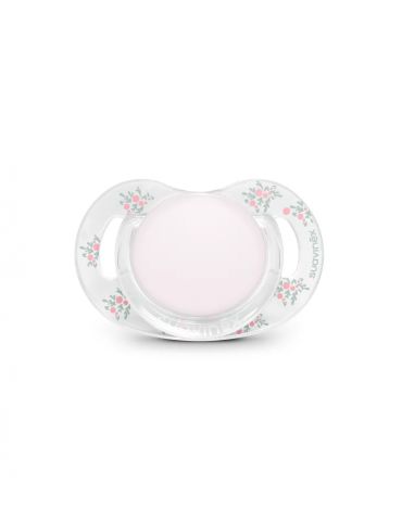 Suavinex SX Pro smoczek fizjologiczny silikonowy Poetry 0-6M Różowy