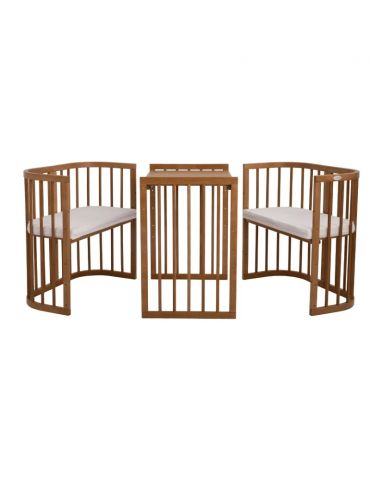 Waldin Łóżeczko drewniane 7w1 z materacem Vintage