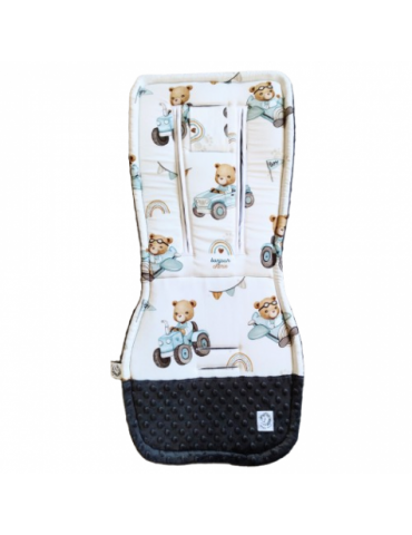 Bonjour Cherie Wkładka dwustronna do wózka bambusowa 5-punktowa Traktory