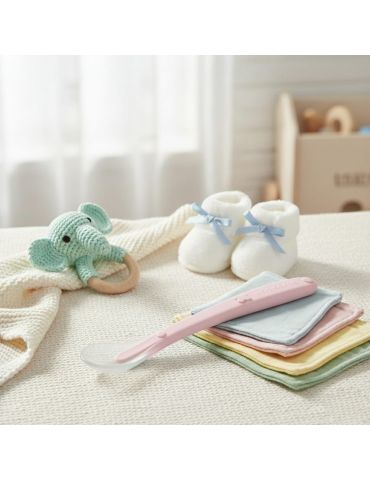 Bocioland Łyżeczka silikonowa różowa