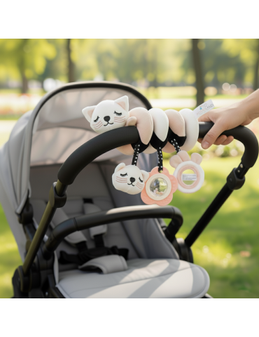 Bocioland Zawieszka spiralna sensoryczna pluszowa Kotek