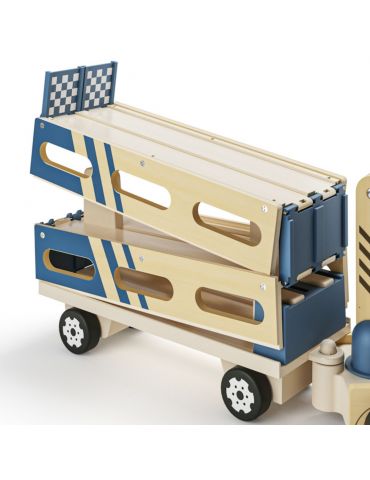 TopBright Zabawka 2w1 Transporter samochodów i tor wyścigowy