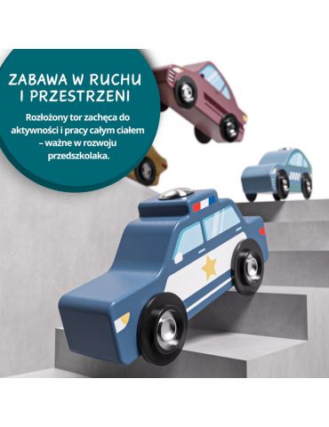 TopBright Zabawka 2w1 Transporter samochodów i tor wyścigowy