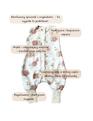 Bonjour Cherie Śpiworek z nogawkami do spania bambusowy 1-3 lata Ballerina