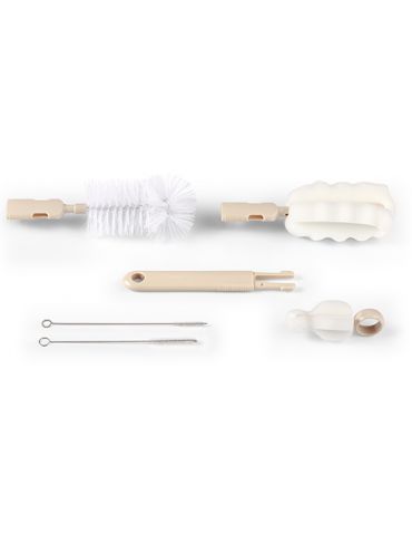 Babyono Szczotki do butelek i smoczków z wymienną rączką beżowe