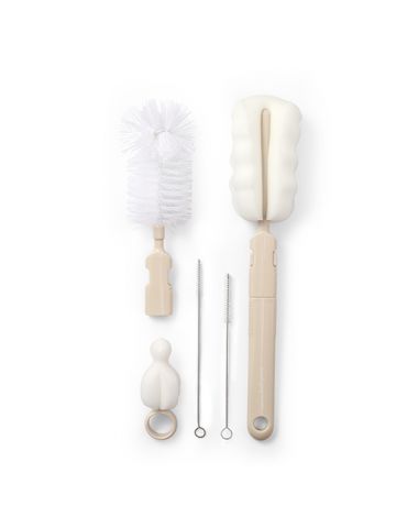 Babyono Szczotki do butelek i smoczków z wymienną rączką beżowe