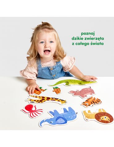 CzuCzu Puzzle progresywne dzikie zwierzątka 2+