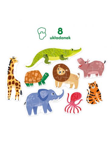 CzuCzu Puzzle progresywne dzikie zwierzątka 2+