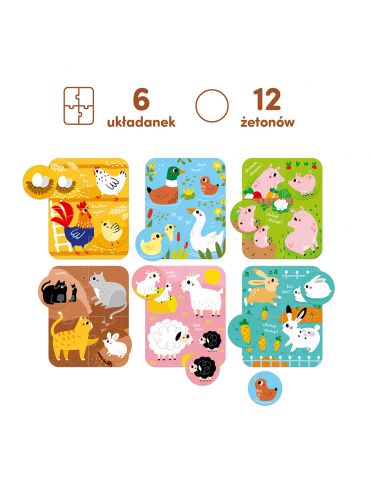 CzuCzu Puzzle Zwierzęta małe i duże 2+