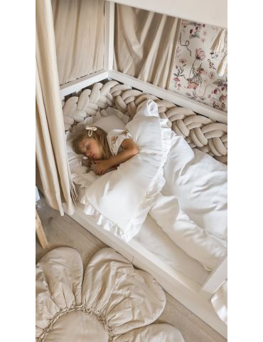 Lulumi Warkocz ochraniacz do łóżeczka Premium 200 cm Beżowy