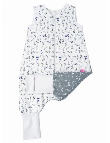 Motherhood Śpiworek ocieplany z nogawkami 1,5-2,5 Listki niebieskie