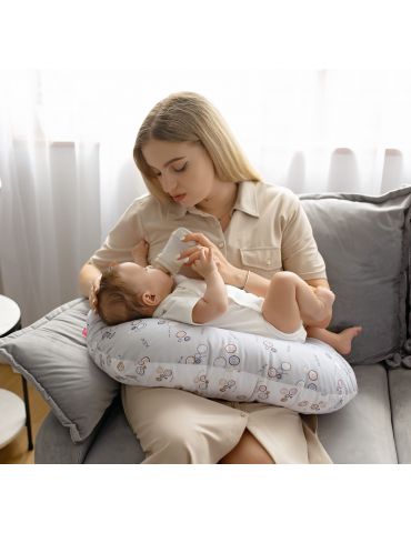 Motherhood Poduszka Fasolka do karmienia Guziki szare